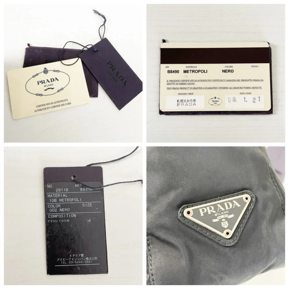 Prada 1999 black Tessuto nylon metro small tote bag vintage rare - Picture 5 of 11